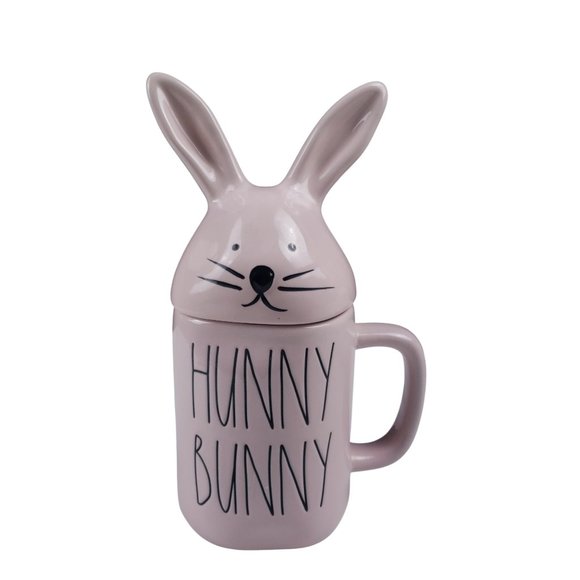Rae Dunn Hunny Bunny Pink Easter Mug with Ears Topper Traditional LL Magenta - Picture 1 of 10